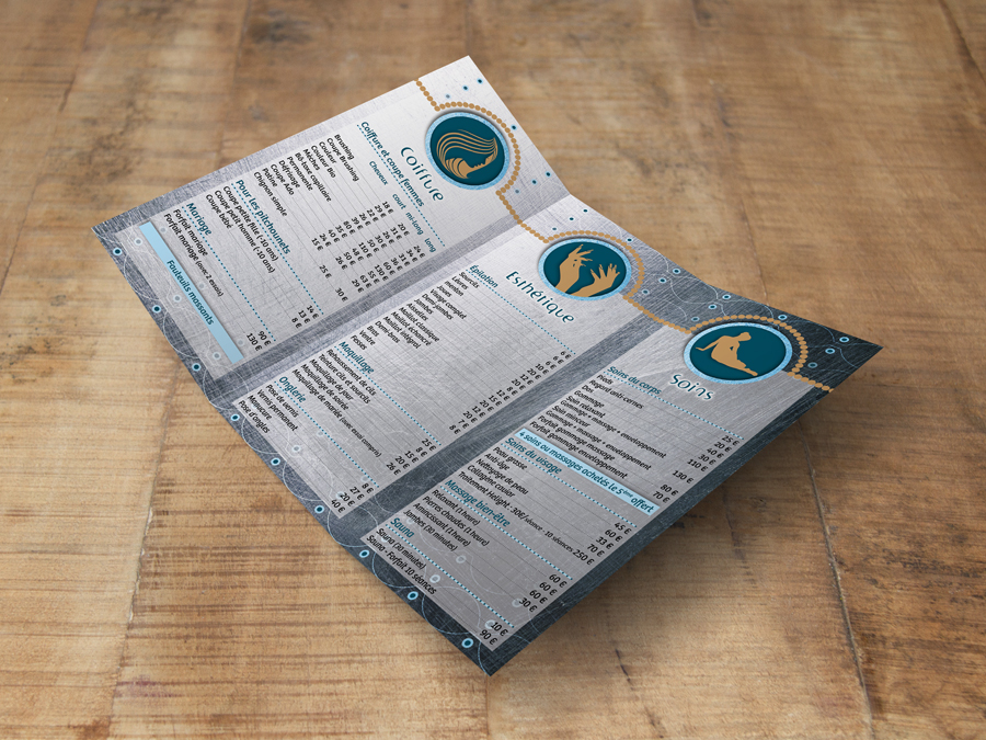 Dépliant verso Institut de bien-être Coiff'Hair et L'embellie