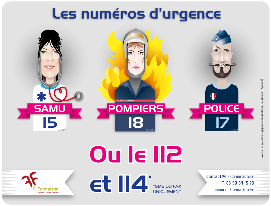 Magnet numéros d'urgence Centre de formation R'Formation